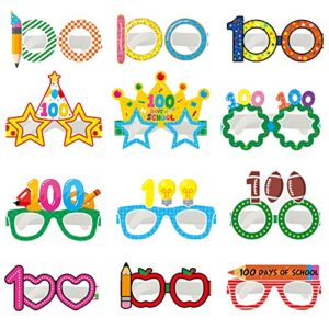 rfm4s 100th day of school glasses 36 pcs 100 days of school paper glasses for kids colorful 100 days of school decorations photo booth props 100 days of school celebration party favors