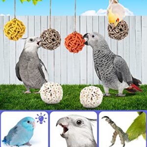 Bissap 6PCS Small Parrot Chew Toys, Sola Balls Parrot Chewing Foraging Toys Colorful Bird Foot Balls for Cockatiels Conures Cockatoos Parakeets Love Birds Small Parrot Cage Bite Toys