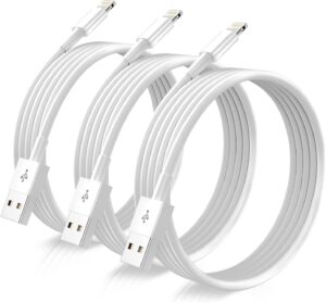 iphone charger cable 6ft [apple mfi certified] 3pack usb-a to lightning fast charger for apple iphone, ipad 20,000 bend lifespan…