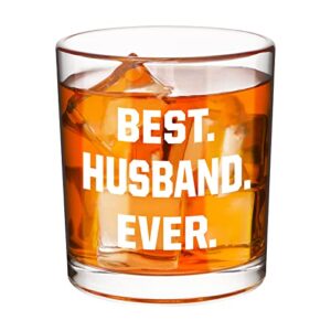 dazlute best husband ever whiskey glass, valentines day gifts wedding gifts engagement gifts birthday gifts for men husband hubby fiance boyfriend mr him lover, husband gifts idea from wife, 10 oz