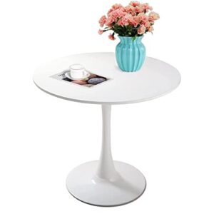 modern round table - 31.5'' round white kitchen table with mdf table top, modern table top tulip table round kitchen table for kitchen, dining room and living room