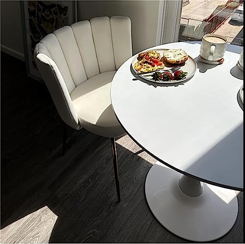 Modern Round Table - 31.5'' Round White Kitchen Table with MDF Table Top, Modern Table Top Tulip Table Round Kitchen Table for Kitchen, Dining Room and Living Room