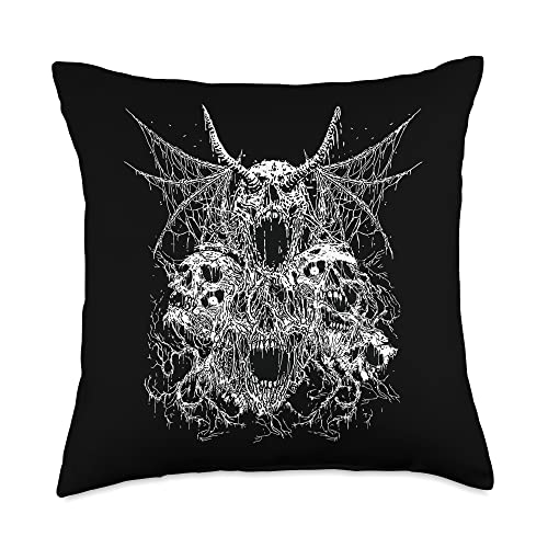 Goth Devil Baphomet & Hail Satan I Women & Men Pastel Goth I Satanic & Gothic & Occult I Retro Demon Throw Pillow, 18x18, Multicolor