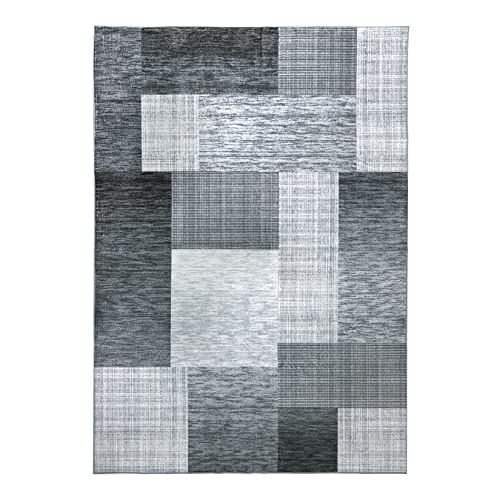 Fashionwu Farmhouse Area Rug 8 x 10 Large Rug Living Room Rugs Farmhouse Carpet Extra Velvet Low-Pile Area Rug for Bedroom Dorm Room Dining Room Children's Room Grey and Grey