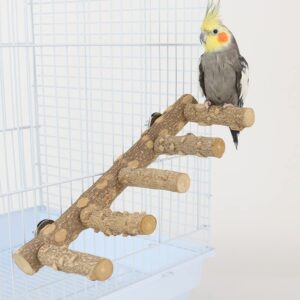 awxzom natural wood bird perches bird ladder perch parrot ladder hamster climbing toys nature wood stand parrot chew toy for small animal