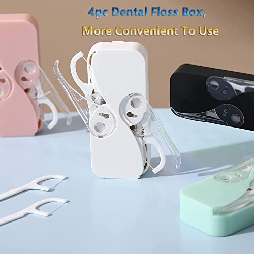 4PCS Flosser Dispenser Refillable，Portable Travel Floss Case,Dental Floss Dispenser Automatic Dental Floss Picks Cases for Teeth Cleaning