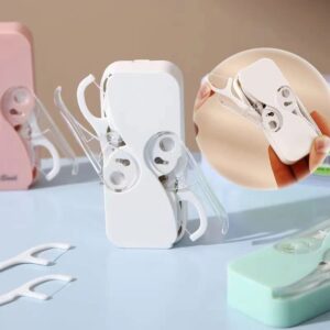 4PCS Flosser Dispenser Refillable，Portable Travel Floss Case,Dental Floss Dispenser Automatic Dental Floss Picks Cases for Teeth Cleaning