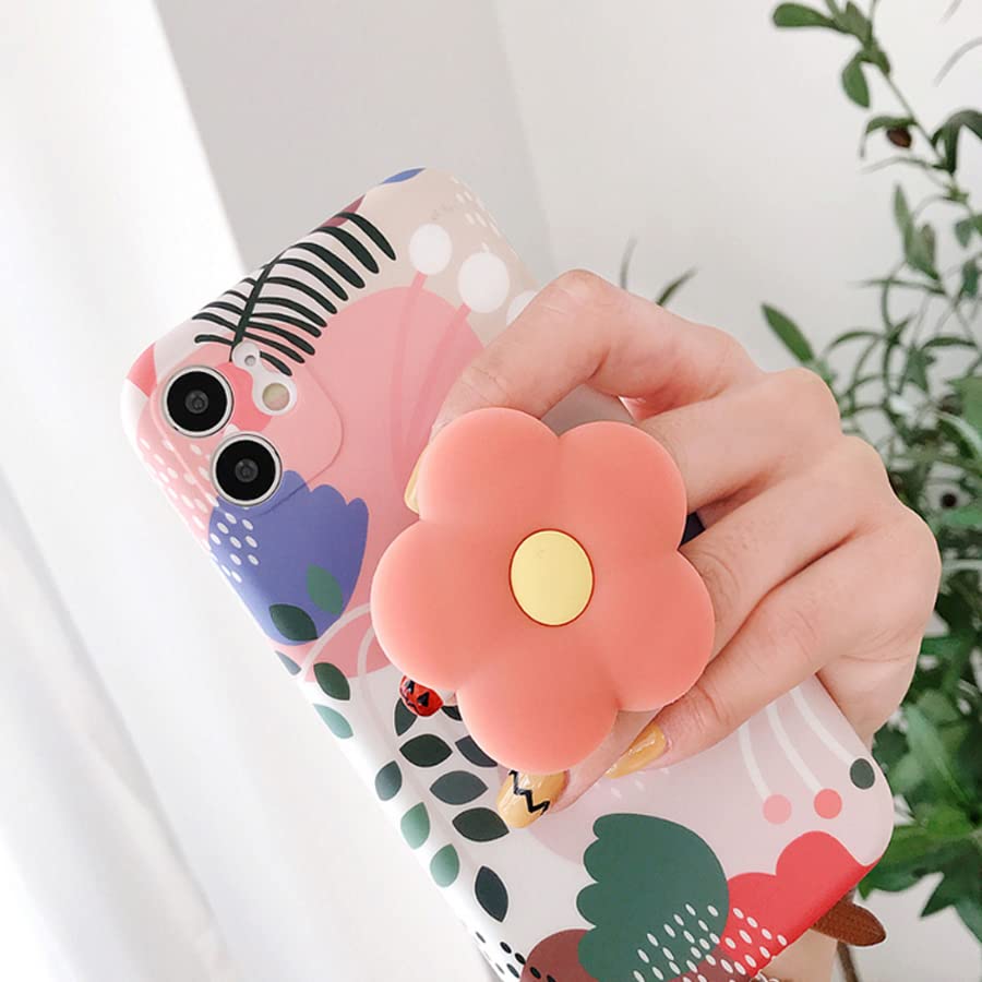 ARFUKA Phone Ring Holder Universal Phone Grip Collapsible Flower Mirror Phone Grip and Phone Stand for Phones and Tablets Pack of 2