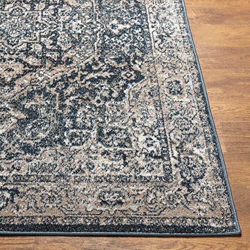 Surya Davaro Traditional Medallion Area Rug,9'2" x 12',Navy