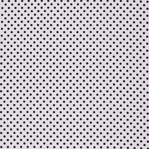 Mook Fabrics Flannel Polka Dot, White/Black, 15 Yard Bolt