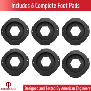 Beech Lane Permanently Attached RV Leveling Jack Pad for LCI Ground Control 3.0 Hall Effect Landing Gear Feet, 10 Second Permanent Install, Patent Pending Design Protects Metal Feet (6 Pack)