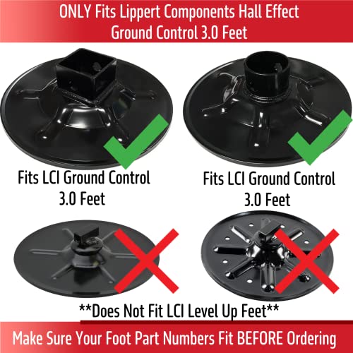 Beech Lane Permanently Attached RV Leveling Jack Pad for LCI Ground Control 3.0 Hall Effect Landing Gear Feet, 10 Second Permanent Install, Patent Pending Design Protects Metal Feet (6 Pack)