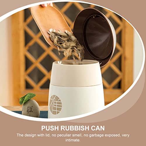 NUOBESTY Bedroom pc Waste Lid Cartoon Shaped Household Bathroom Convenient Trash Cover Can Room Container Push Mushroom Style Push- Paper Living Practical Mini Plastic Home Plastic Bins Plastic Bins