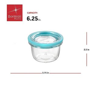 Bormioli Rocco Frigoverre Future 6.25 oz. Round Food Storage Container, Made From Durable Glass, Dishwasher Safe, Made In Italy.