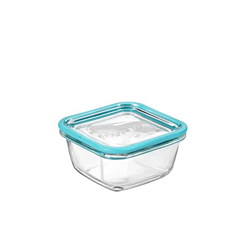 Bormioli Rocco Frigoverre Future 14.25 oz. Square Food Storage Container, Made From Durable Glass, Dishwasher Safe, Made In Italy.