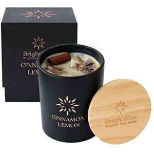 lemon cinnamon scented soy wax candle by brightwize