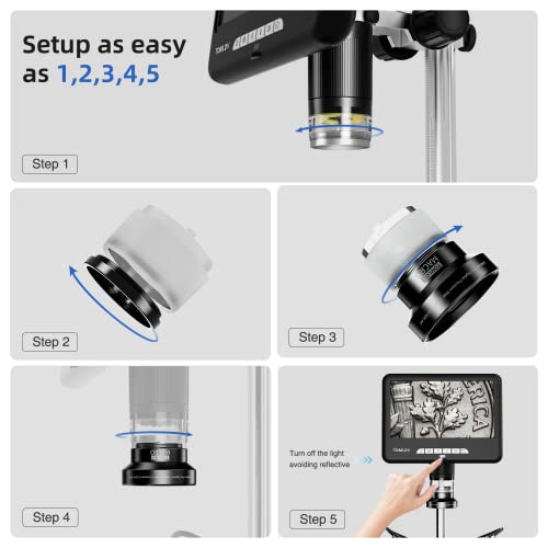 TOMLOV Digital Microscope Wide Angle Lens WL02,34MM Wide Angle 0.45x Converter Lens w/Macro Portion Pro Digital Precision Lens for Tomlov LCD Digital Microscope DM401 DM401 Pro DM402 Pro DM10 Camera