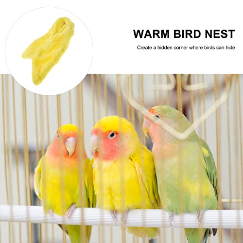 iplusmile Bed Buddy 1pc Sleeping - Winter Yellow Perch Pigeon Furry Fleece Toy Conure Warm Covers Bunk L Parrot Cockatiel Small Msdium Birds Shelter Size Cage Budgie Bedding Corner Plush Hammock