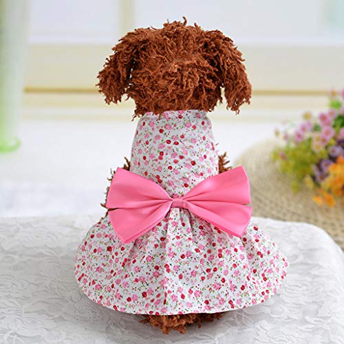 Dogs Clothes for Large Dogs Girls Dress Bow Cat Bottoming Puppy Dress Shirt Tie Pet Clothes Shirt Summer Dog Coat for Small Dogs Girl Dresses