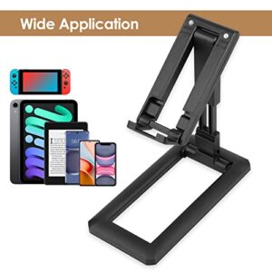 TIESOME Foldable Phone Stand for Desk, Adjustable Angle Height Cell Phone Stand for Desk Fully Foldable Mobile Phone Holder Compatible with All Mobile Phones