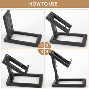 TIESOME Foldable Phone Stand for Desk, Adjustable Angle Height Cell Phone Stand for Desk Fully Foldable Mobile Phone Holder Compatible with All Mobile Phones