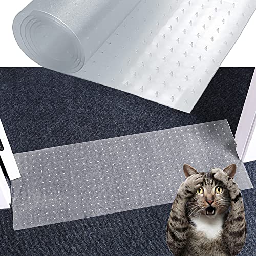 8.2Ft Cat Carpet Protector,DIY Non Slip Carpet Protector for Pets,Heavy Duty Plastic Carpet Protector for Pets,Easy to Cut, Carpet Protector Stop Cats from Scratching Carpet at Doorway