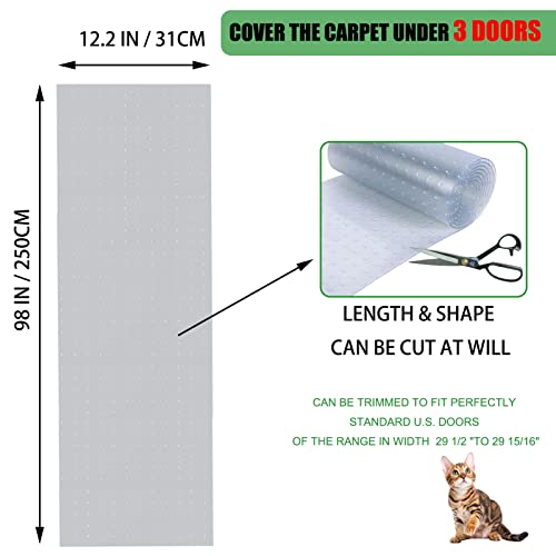 8.2Ft Cat Carpet Protector,DIY Non Slip Carpet Protector for Pets,Heavy Duty Plastic Carpet Protector for Pets,Easy to Cut, Carpet Protector Stop Cats from Scratching Carpet at Doorway