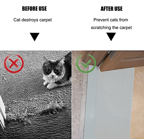 8.2Ft Cat Carpet Protector,DIY Non Slip Carpet Protector for Pets,Heavy Duty Plastic Carpet Protector for Pets,Easy to Cut, Carpet Protector Stop Cats from Scratching Carpet at Doorway