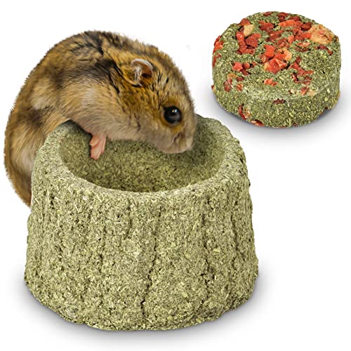 ERKOON 100% Edible Premium Timothy Hay Chew A Bowl for Rabbits, Chinchilla Treats, Chew Toys for Teeth Guinea Pigs and Mice