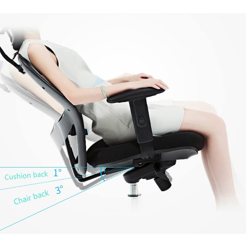 SEASD Ergonomic Computer Chair Home Swivel Chair Boss Seat Thicken Cushion Comfortable Reclinable Office Chair Sync Back Function