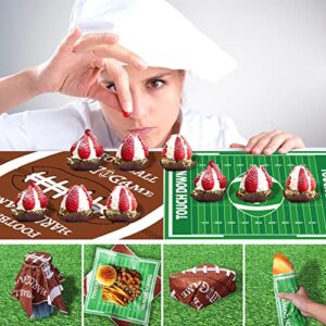 100 Pieces Football Py Supplies Football Food Paper Trays Serving Disposable and Football Deli Sheets Rugby Football Grease Resistant Liner for Football Game Day Birthday Tailgate Party Supplies