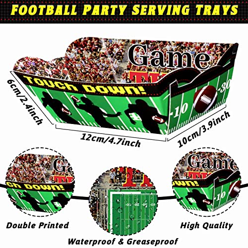 100 Pieces Football Py Supplies Football Food Paper Trays Serving Disposable and Football Deli Sheets Rugby Football Grease Resistant Liner for Football Game Day Birthday Tailgate Party Supplies