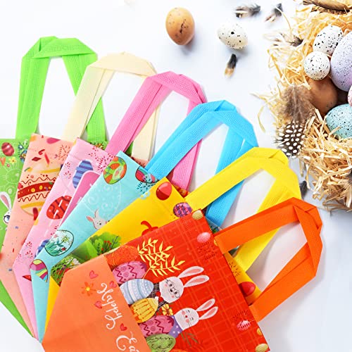 STYPOP Easter Gift Bags 18 Pack Reusable Easter Basket for Kids Non-woven Easter Bags with Handles Personalized Treat Bags Easter Bunny Egg Gnome Party Bags for Egg Hunt Games Easter Candy Bags