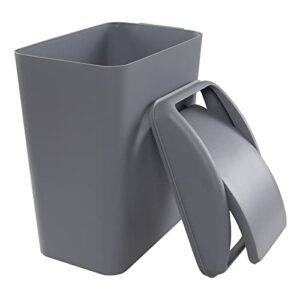 wekioger 4.2 gallon/16 liter swing-top lid garbage can, grey plastic kitchen trash bin, 1 pack