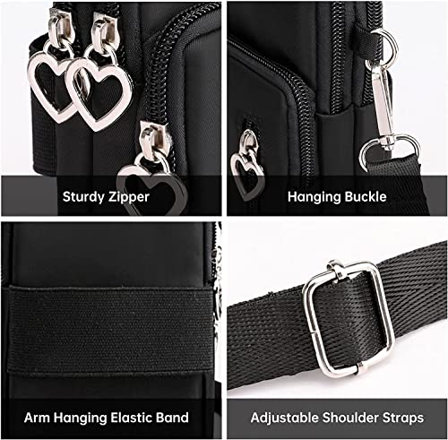 Mobile Phone Purses Bag, Cellphone Crossbody with Shoulder Strap,Waterproof Crossbody Phone Wallet Case, Outdoor Sweat-Proof Running Armbag, Crossbody Bag Gym Fitness Cell Phone Key Holder