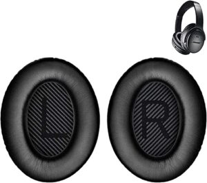 qc35 replacement ear pads quietcomfort 35 ii replacemenet earpads, ear cushion kit parts compatible with bose quietcomfort 35/bose qc35, quiet comfort 35 ii/qc35 ii wireless headphones (black)