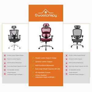 Ergonomic Office Chair,Large High Back Office Chairs Ergo3D Rolling Desk Chair with 4D Adjustable Armrest,3D Lumbar Support,Adjustable Headrest,Breathable Mesh Computer Gaming Executive Swivel Chairs