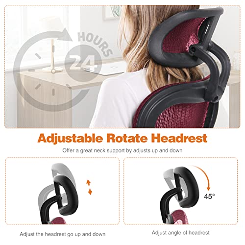 Ergonomic Office Chair,Large High Back Office Chairs Ergo3D Rolling Desk Chair with 4D Adjustable Armrest,3D Lumbar Support,Adjustable Headrest,Breathable Mesh Computer Gaming Executive Swivel Chairs