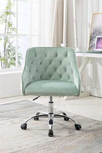 cnanxu velvet swivel shell chair with adjustable height,accent swivel desk chair,modern leisure office chair for living room (mint green)