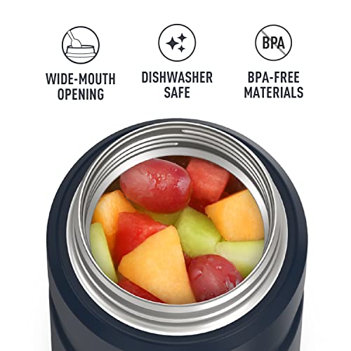 THERMOS Stainless King Vacuum-Insulated Food Jar with Spoon, 16 Ounce, Army Green & Stainless King Vacuum-Insulated Food Jar, 24 Ounce, Midnight Blue