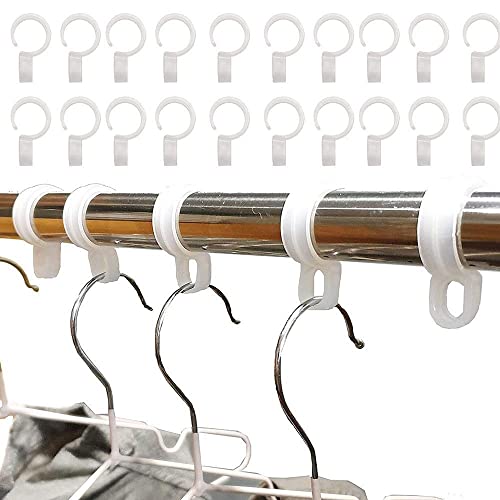 MinLia 20pcs Wind-Proof Hanger Hook, Wardrobe Accessory Drying Rack, Anti Slip Laundry Drying Wind Hanging Buckle Hook Clip(for 29-34mm Tube)