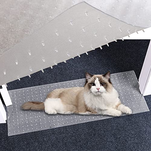 8.2Ft Cat Carpet Protector,Cat Carpet Protector for Doorway,DIY Non Slip Carpet Protector for Pets,Easy to Cut, Carpet Protector Stop Cats from Scratching Carpet at Doorway