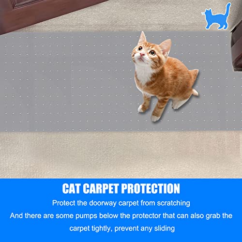8.2Ft Cat Carpet Protector,Cat Carpet Protector for Doorway,DIY Non Slip Carpet Protector for Pets,Easy to Cut, Carpet Protector Stop Cats from Scratching Carpet at Doorway