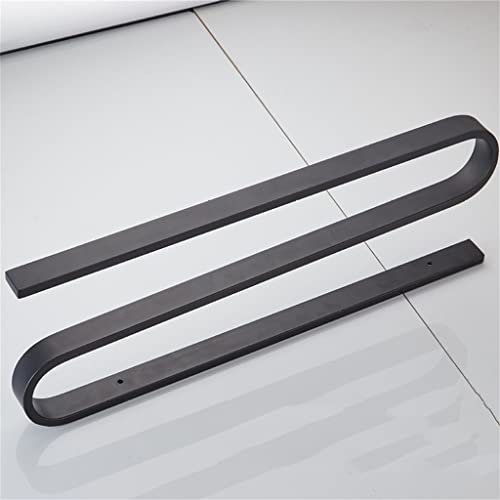 LIRUXUN Aluminum Bathroom Towel Holder Towel Ring Hanger Storage Shelf Towel Rack Rail Bathroom Accessories Towel Rack Wall Mount Black (Color : E, Size