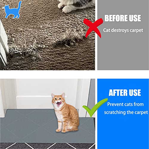 5.2Ft Cat Carpet Protector,Cat Carpet Protector for Doorway,DIY Non Slip Carpet Protector for Pets,Easy to Cut, Carpet Protector Stop Cats from Scratching Carpet at Doorway