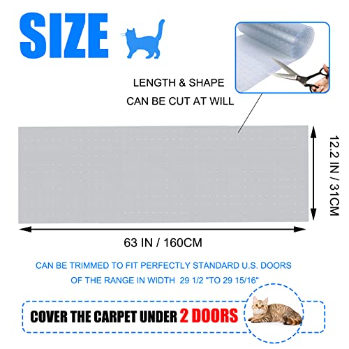 5.2Ft Cat Carpet Protector,Cat Carpet Protector for Doorway,DIY Non Slip Carpet Protector for Pets,Easy to Cut, Carpet Protector Stop Cats from Scratching Carpet at Doorway