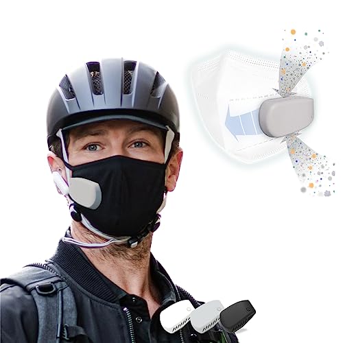 PuriCurrent-Smart, Breathe easy and ventilating by extra air, when wearing face mask or respirator. Auto-detect and regulate humidity by this Mask Fan & Personal Purifier, for more efficient (Gray)