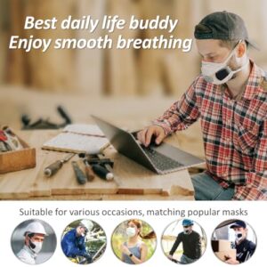 PuriCurrent-Smart, Breathe easy and ventilating by extra air, when wearing face mask or respirator. Auto-detect and regulate humidity by this Mask Fan & Personal Purifier, for more efficient (Gray)