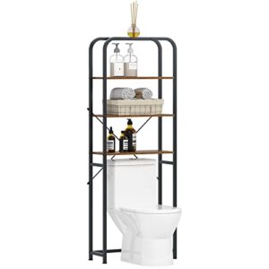 sogesfurniture Over The Toilet Storage, 4 Tier Freestanding Bathroom Organizer, 68’’ Tall Multifunctional Toilet Rack, Compact Bathroom Shelf, Washroom Storage Rack, Rustic Brown