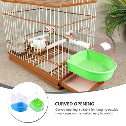 GANAZONO Small Bird Cage 2pcs Caged Bird Bath Hanging Bathtub Bath Box Toy Parrot Water Shower Bowl Cage Accessory for Small Pet Birds Canary Parakeets Budgies Lovebirds Random Color Bird Cage